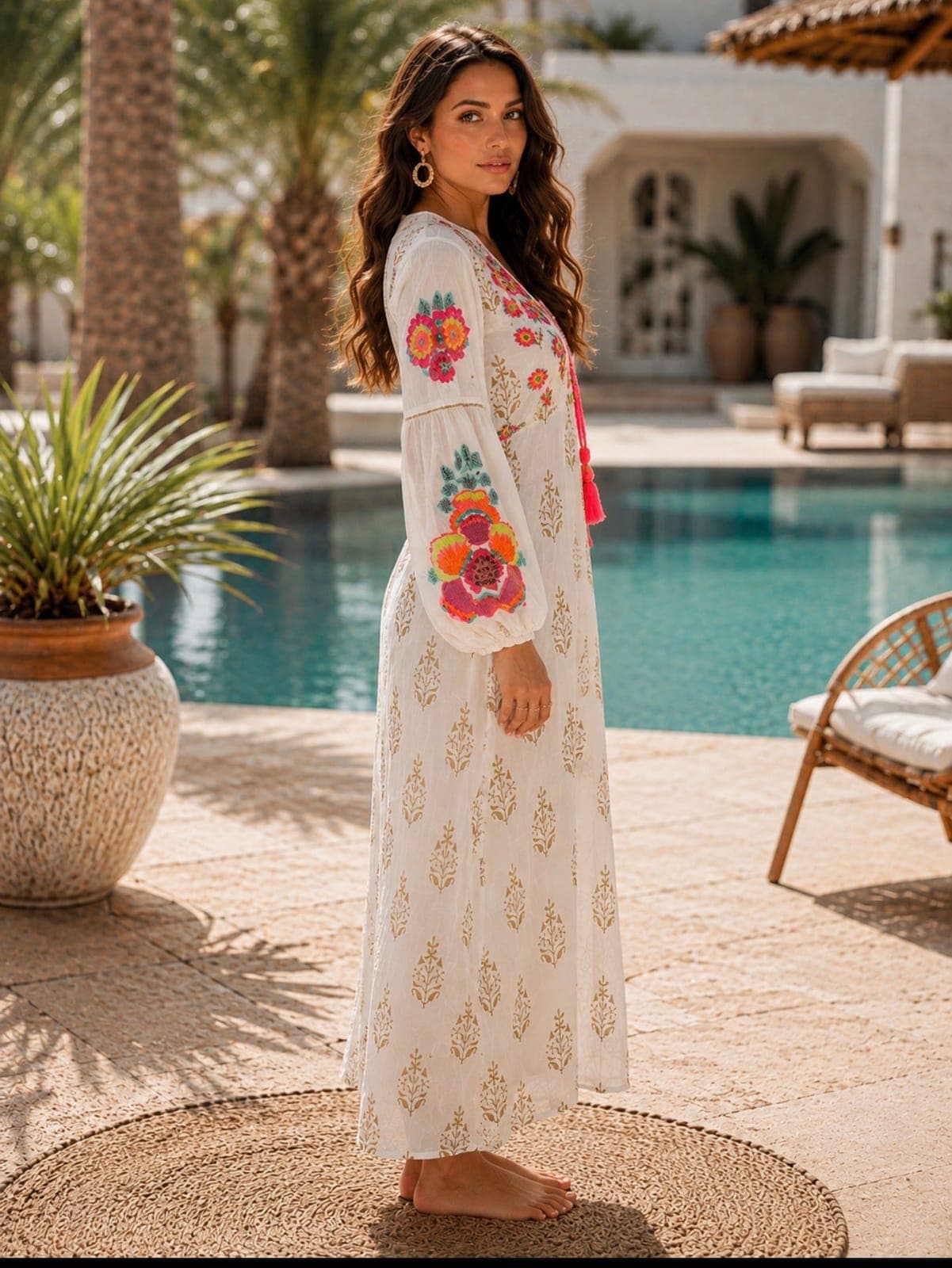 Isla Bloom Embroidered Maxi Dress — view 3