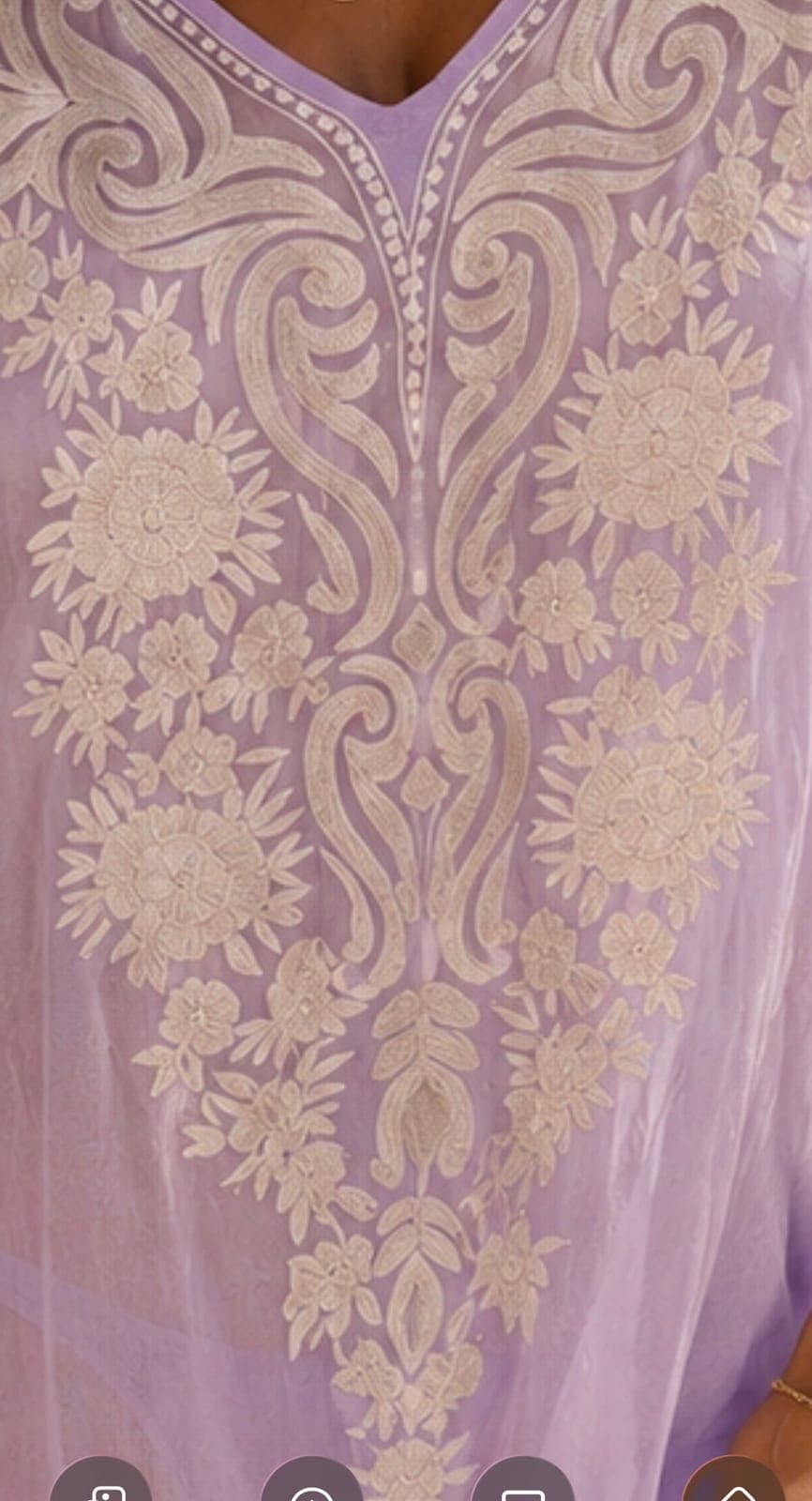 Lavender Dreams Embroidered Sheer Kaftan — view 3