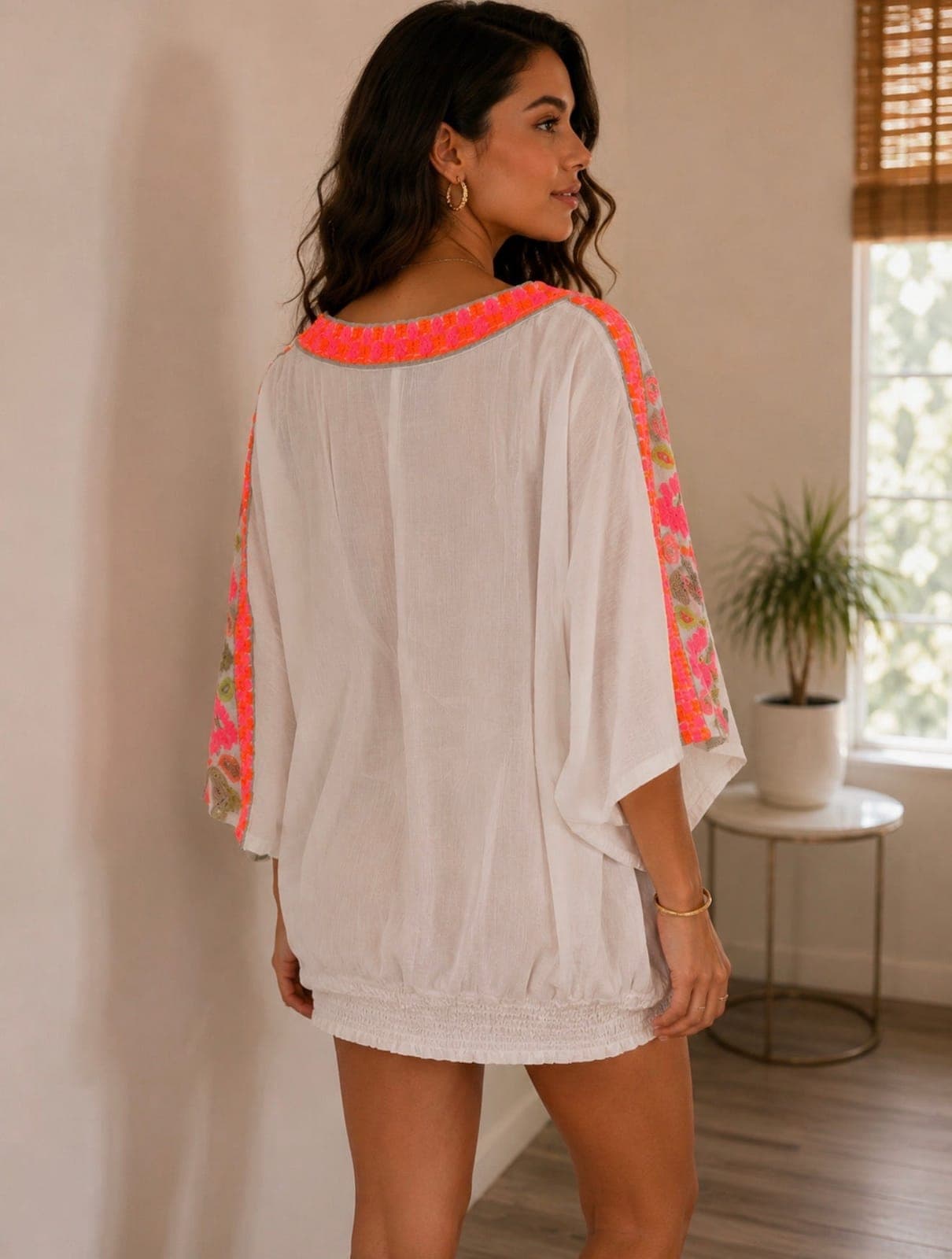 Neon Rivera Embroidered Resort cover-up — view 2