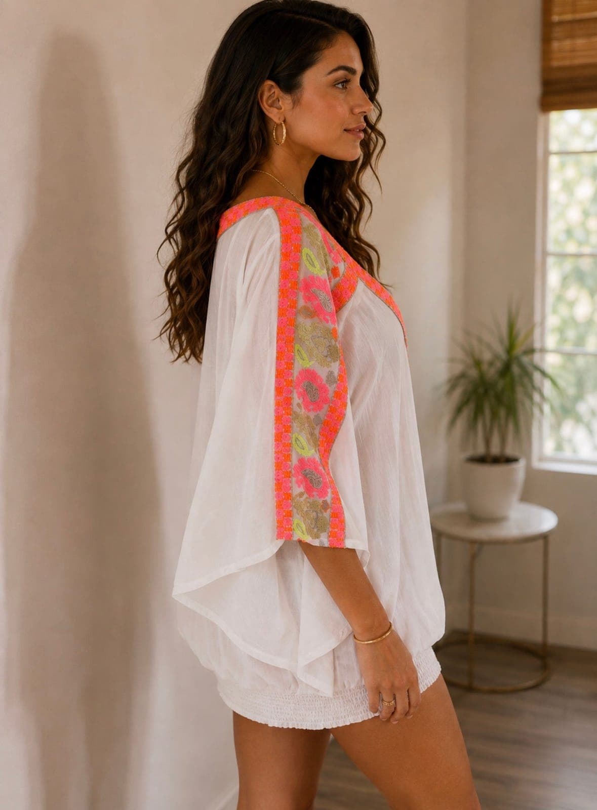 Neon Rivera Embroidered Resort cover-up — view 3