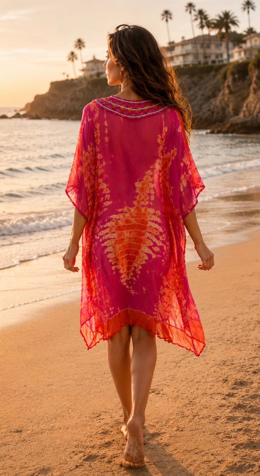 Sunset Passion Embellished Resort Tunic — view 2
