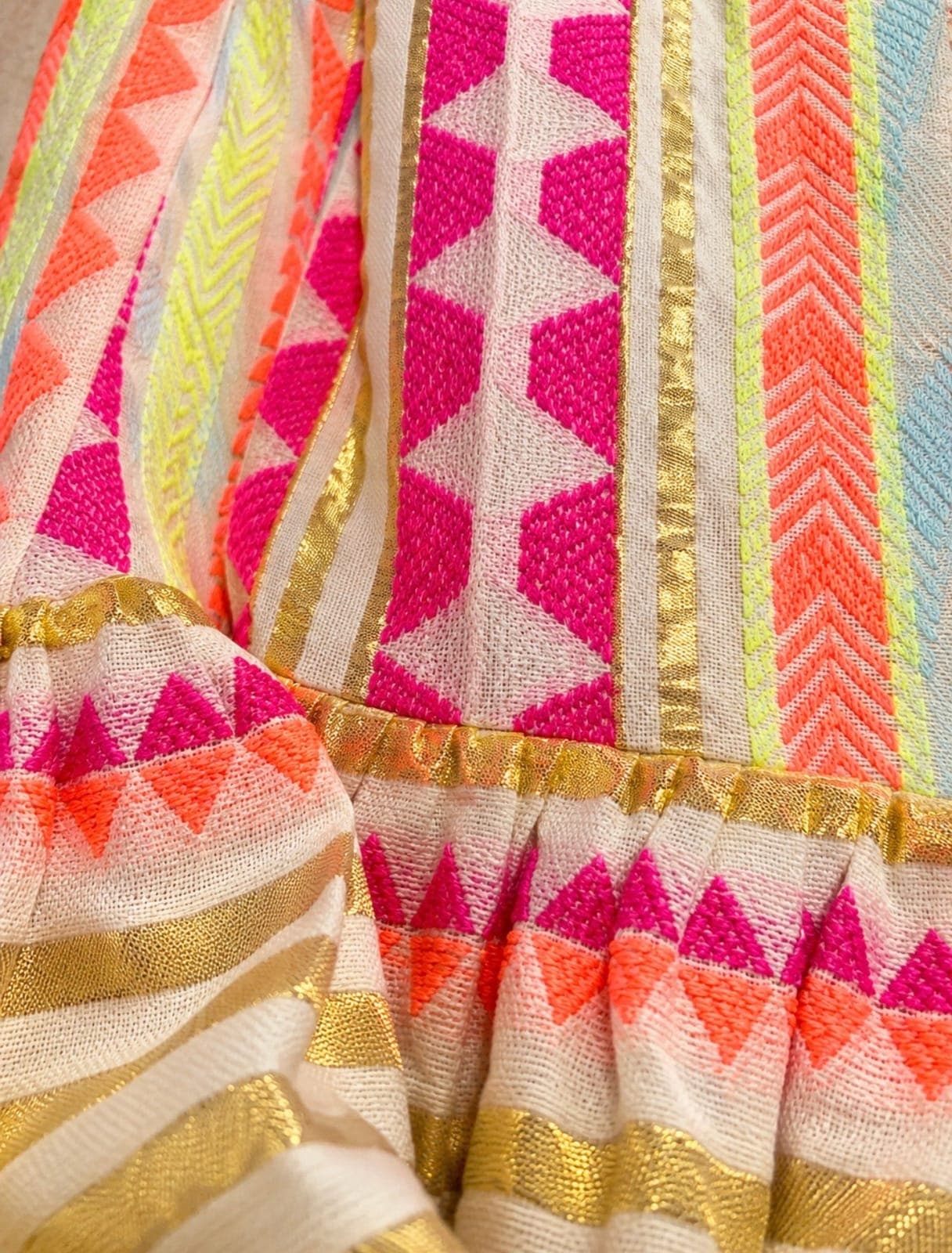 Sunset Sorbet Embroidered Resort Dress — view 3