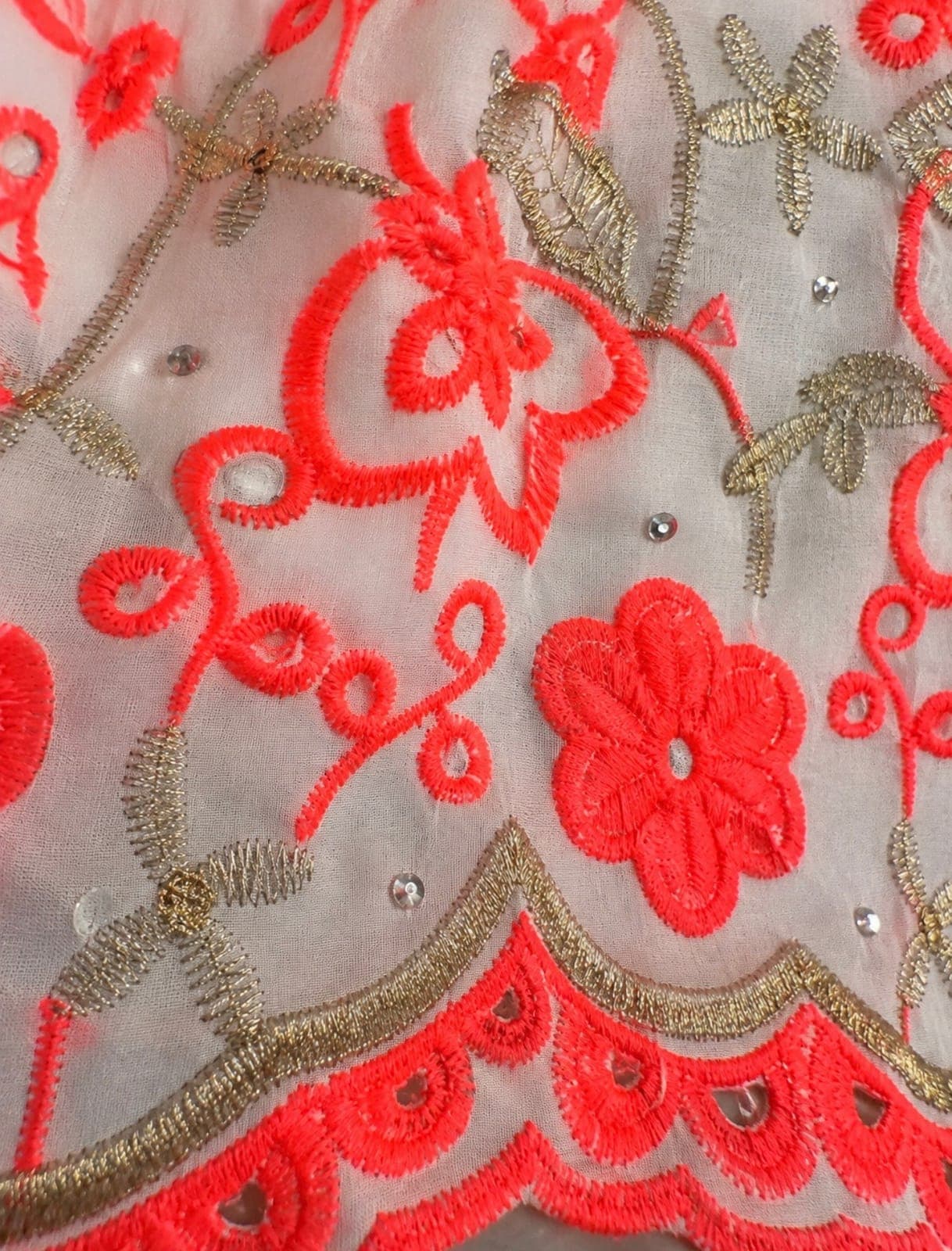 The Coral Glow Embroidered Resort Dress — view 4