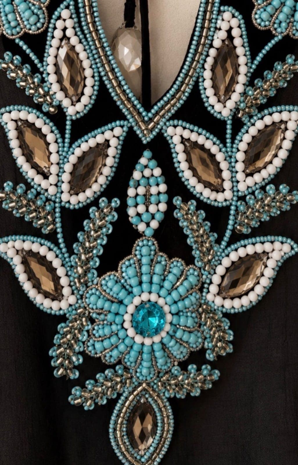 Turquoise Oasis Embellished Sheer Tunic — view 2